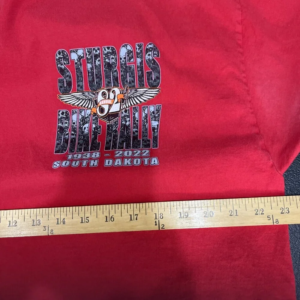 Sturgis Bike Rally Graphic T-Shirt Mens XL Red 2022 82nd Annual South Dakota Tee - Picture 5 of 7